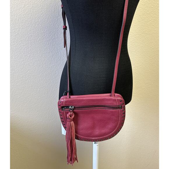 Sanctuary Handbags - Sanctuary NWT Half Moon Adjustable Crossbody Bag Purse Studded Fringe Chic